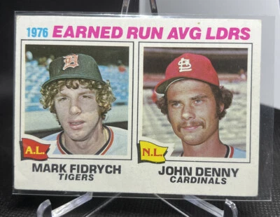 1977 Topps Baseball #7 1976 ERA Leaders Mark Fidrych / John Denny EX-NM (A) - Image 1 of 3