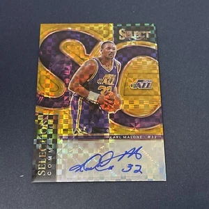 2021-22 Panini Select Karl Malone /10 Gold Checkerboard Prizm Auto Pack Fresh - Picture 1 of 4
