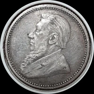 South Africa 1892, 6 pence old world sterling silver coin #4265 - Picture 1 of 2