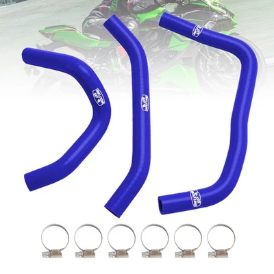 Silicone Radiator coolant Hose kit For Kawasaki ZX4R ZX-4RR 2023-2024 Blue BE - Image 1 of 4