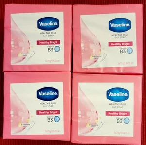 Vaseline Healthy Plus Bar Soap Healthy Bright Vitamin B3 Four 3 Packs! 12 Bars! - Picture 1 of 4
