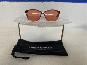TheraSpecs Audrey Light Sensitivity and Migraine Glasses Red Frame / Lenses New - Picture 1 of 7