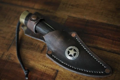 CUSTOM KNIFE- CIRCLE "H" ALVARADO Tx FIXED BLADE KNIFE & CUSTOM SHEATH - Image 1 of 4