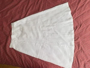 NEW Vintage Eileen Fisher Women Straight Midi A-Line Skirt White Linen 10 USA - Picture 1 of 9