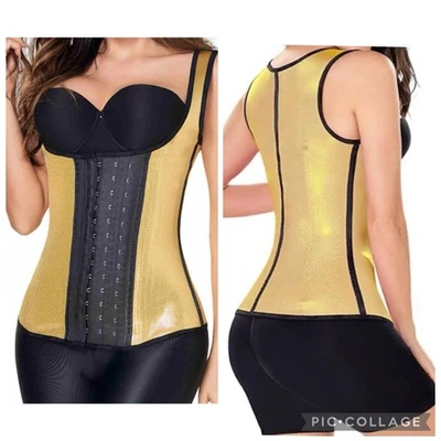 Chaleco de látex metálico dorado para mujer ANN CHERY Entrenador de cintura 3 ganchos talla 36/pequeño Foto 1 de 4