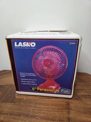 Ventilador Personalidad Vintage Lasko 6" Rojo Translúcido y2k 2000 NUEVO SELLADO Mini RARO Foto 1 de 4
