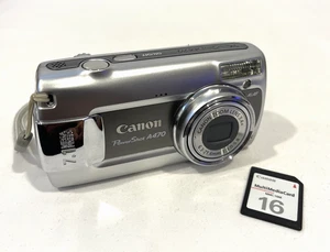 CANON POWERSHOT A470 SILVER DIGITAL CAMERA 7.1 MP 3.4X OPTICAL ZOOM W/ MMC CARD - Picture 1 of 10