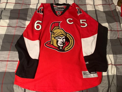 Ottawa Senators Erik Karlsson Reebok Hockey Jersey Size Large Cover