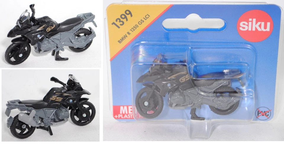 Siku Super 1399 BMW R 1250 GS Triple Black LCI Motorrad, schwarz, 1:35 - Bild 1 von 1