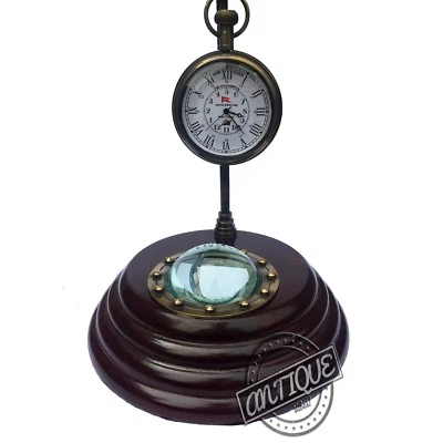 Vintage Antique Design Clock Wooden Desk Top Retro Kitchen/Office/Living Pr - Image 1 of 4