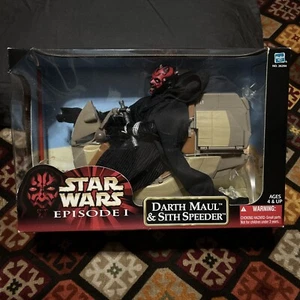 STAR WARS EPISODE I DARTH MAUL & SITH SPEEDER 12" ACTION FIGURE NIB - Picture 1 of 10