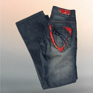 Jeans donna Pepe Jeans London anni 90 Y2K tasche ricamate e borchie taglia 12 - Foto 1 di 6