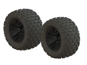 Juego de neumáticos ARRMA MT GRANITE Dboots 'Fortress MT' pegados negros (2) AR550044 - Imagen 1 de 1