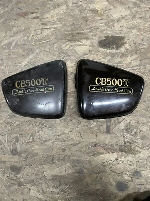 1975-1977 75-77 Honda CB500 CB500T OEM Side Covers Brown Trim Fairings Panels - Image 1 of 3