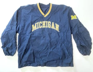 Vintage 90s Michigan Wolverines Pullover Windbreaker Jacket Reversible Size L - Picture 1 of 24