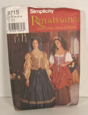 Simplicity 8715 Renaissance Royalty Adult Costume Pattern Misses' Cut to Size 10 - Image 1 of 2