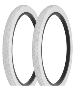 (2) NEW DURO 24X2.125 WHITE DIAMOND PATTERN BEACH CRUISER BICYCLE TIRES - Picture 1 of 3