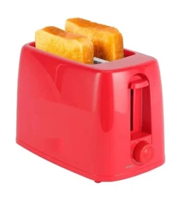 Red 2 Slice Toaster 6 Level Browning Control with Easy Clean Crumb Tray 650W - Picture 1 of 6