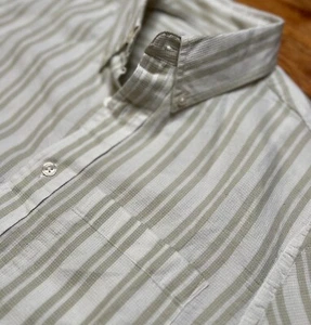 Club Monaco Long Sleeve Button Down Shirt NWT $98 Striped Waffle Mens Size XS - Picture 1 of 6