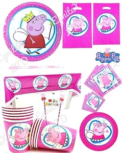 PEPPA PIG PINK Girls Birthday Party Decorations Tableware Supplies Children Kids - Picture 1 of 39