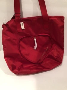 Neu mit Etikett Victoria's Secret Tragetasche verstaubar Herz rot Reißverschluss - Bild 1 von 4
