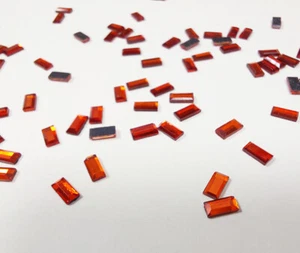 Hotfix RECHTECK HYAZINTH / Orange2mm x 4mm Stückzahl wählbar Glas Form Glitzer - Picture 1 of 18