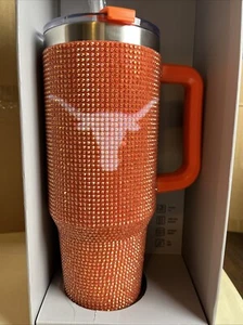 Texas Longhorns 46oz Orange BLING TUMBLER Colossal NIB NEW Stainless Steel CFP - Picture 1 of 5
