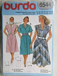 Burda Costura Patrón 6544 Tallas 34-46 (US 8-20) Misses Vestidos 3 Estilos Sin Cortar - Imagen 1 de 2