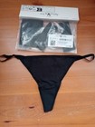 Iris & Lilly 5 pack black cotton g-string thongs size 18