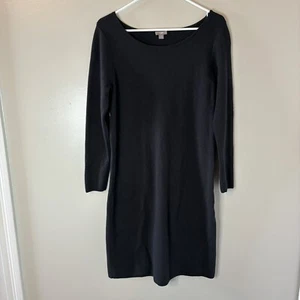J. Jill Wool Blend Dress Jersey Knit Black Knee Length Long Sleeve Small Petite - Picture 1 of 6