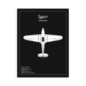 Stampa su Tela su Carta Poster o Quadro Rogan Mark BP Hawker Hurricane Black - Imagen 1 de 2