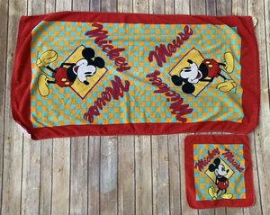 Vintage Disney Mickey Mouse Checked Towel - Picture 1 of 7