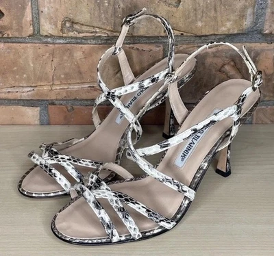 Sandalia Manolo Blahnik Estampado Animal Serpiente Tacón Tirantes Talla 35 Foto 1 de 4