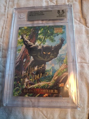1994 Fleer Marvel Masterpieces Gold Foil Signature #8 Black Panther Bgs 8.5 - Image 1 of 2