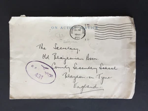 T GB 1945 ARMY POST OFFICE 870 POSTMARK ON COVER TO BLAYDON ON TYNE - Bild 1 von 2