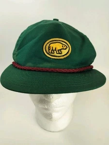 Vintage Jack Nicklaus Golden Bear Leather Strap Back Golf Hat Cap Green - Picture 1 of 9