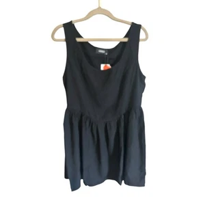 Cider Women's XLarge Black Sleeveless Round Neck Pleated Mini Dress - Picture 1 of 12