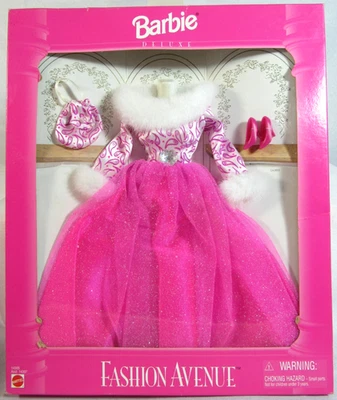 VESTIDO DE NOCHE BARBIE 1995 FASHION AVENUE "DE LUJO" ROSA INTENSO CONJUNTO #14305 - NUEVO Foto 1 de 3