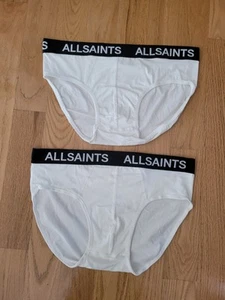 Neu ALL SAINTS Baumwollmischung Herren Slips weiß Gr. L, 2er Pack - Bild 1 von 3