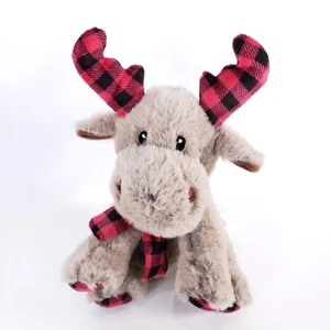 American Greetings Rentier Plüsch 9 Zoll Hirsch Elch rot kariert Schal weich Stofftier - Bild 1 von 7