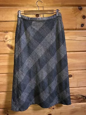 Pendleton Skirt Sz 6 Plaid 100% Wool Gray Argyle Midi Skirt USA Academia Goth - Image 1 of 4
