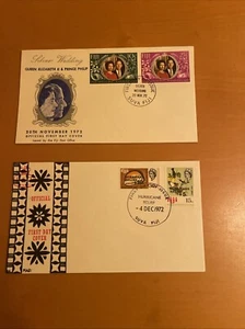 Fiji  2 First Day Covers-1972- Silver Wedding,Hurricane Relief, VF-XF - Picture 1 of 4