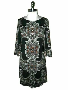 INC International Concepts Size L Dress Black Purple Grey Paisley Sparkles - Picture 1 of 5