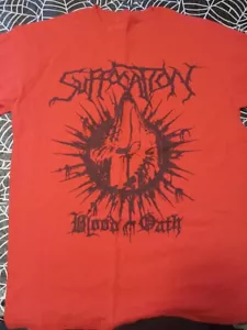 suffocation RARE red blood oath L shirt death metal hard to find - Picture 1 of 3