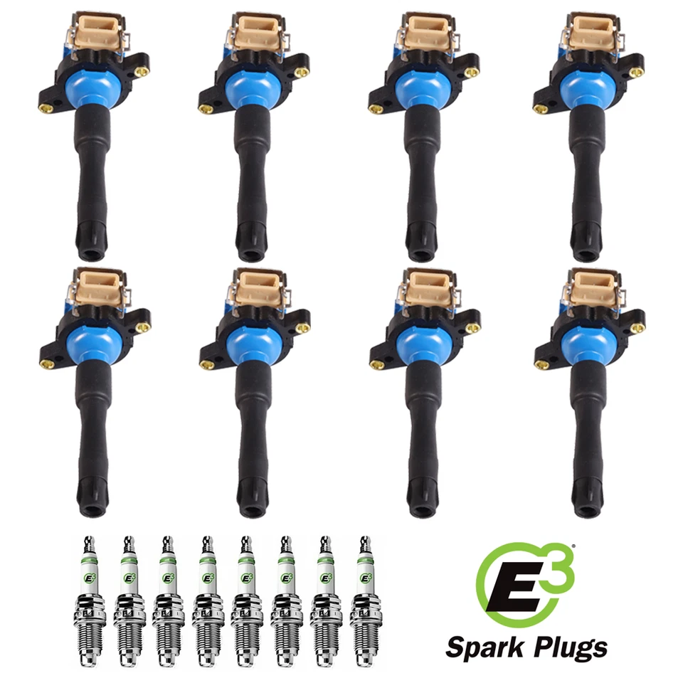 Bobina de encendido de alto rendimiento y bujía premium E3 para BMW 740i Z3 M5 UF354 Foto 1 de 4
