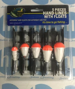FISHING KIT HAND LINE WITH FLOATS BOAT BUSHCRAFT X 5 Different Size Floats *new* - Picture 1 of 3
