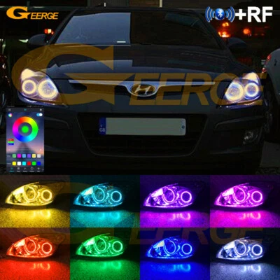 Para Hyundai Elantra GT I30 FD Multicolor RGB LED Ojos de Ángel Kit Bluetooth APP Foto 1 de 4