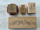 Fish & Fishing Fly Rubber Stamps for Crafting - Lot Of 7 Border Worms Fish Net