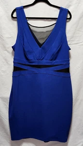 Deb Women's Sleeveless Blue Dress-Lace Cutout Waist-V Neck-Size 20W Gently used - Picture 1 of 10