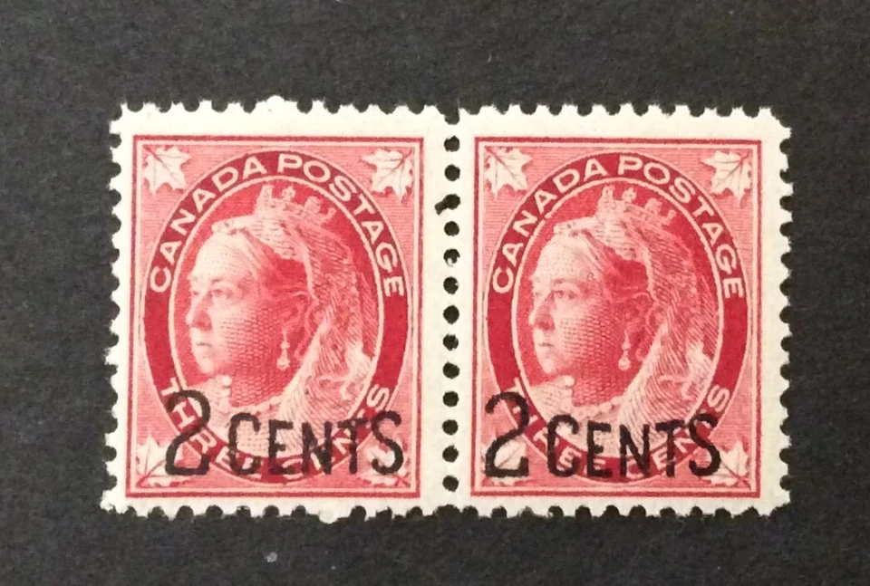 BroadviewStamps Canada #87ii narrow spacing pair.  MNH F-VF CV$160 - Image 1 of 2